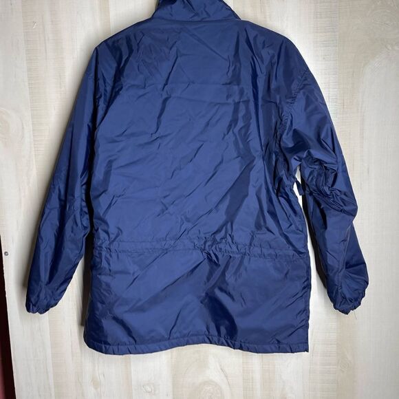 Columbia navy coat jacket fleece‎ lining cinch waist, size medium - Picture 3 of 16